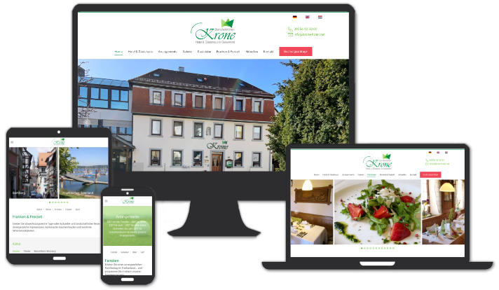Webseite für Hotel & Gästehaus Krone, Geiselwind